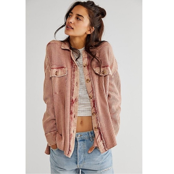 Free People FP One Oversized Scout Jacket Shacket Grunge Bohemian Arizona Large - Picture 5 of 16